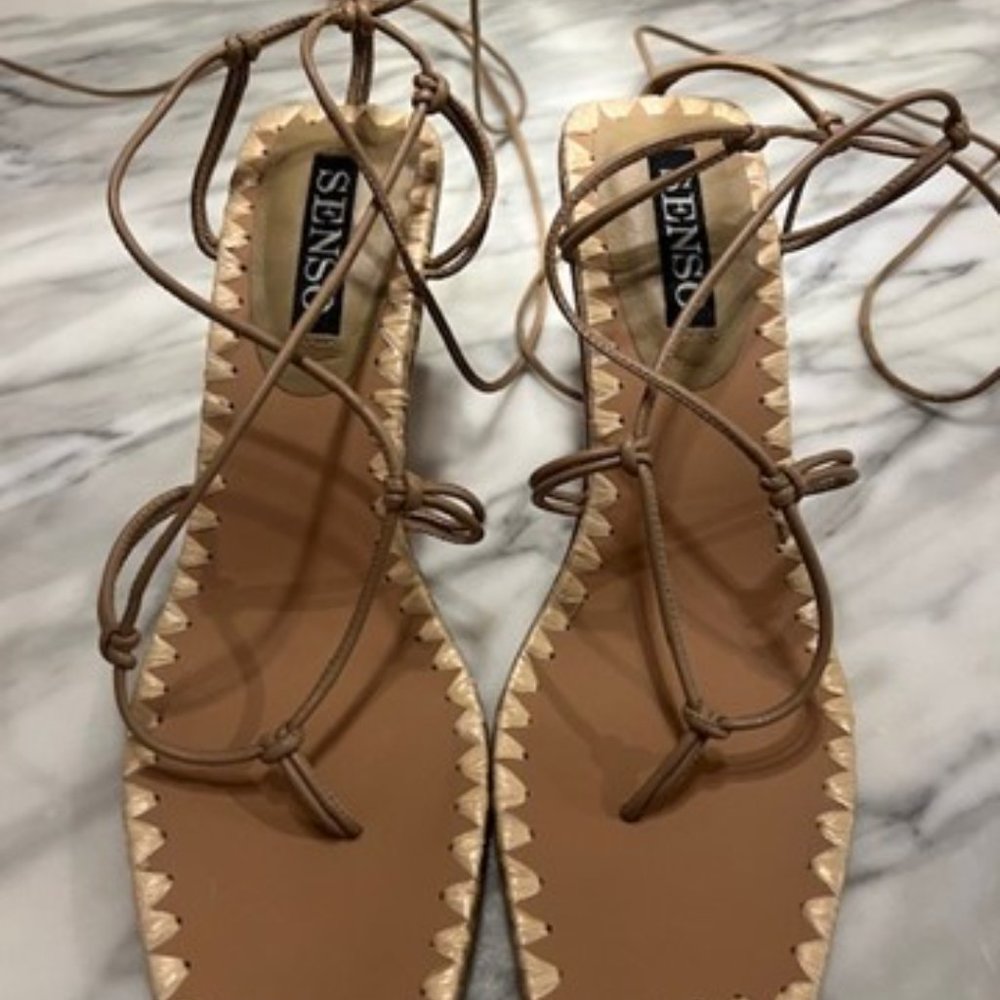 Senso Strappy Wrap Heels Natural color size 7